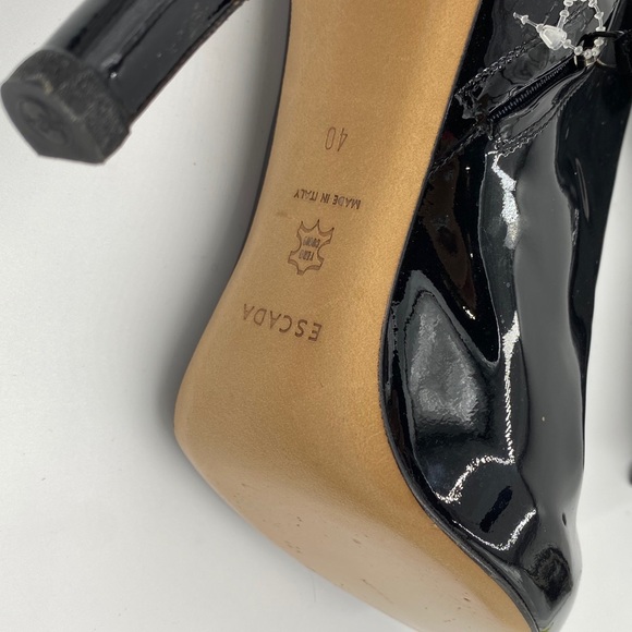 Escada. Black patent leather booties. Size 40 - Picture 8 of 9